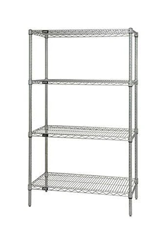 Wire Shelving 4-Shelf Starter Unit, 24 x 24 x 63, 304 Stainless Steel S7666