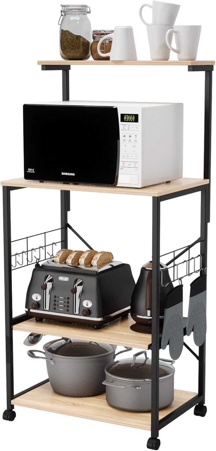 4 Tier Rolling Kitchen Cart with Storage Shelf L263403