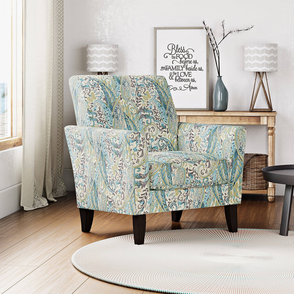 Transitional Flared Arm Armchair Multi Mango Paisley S277