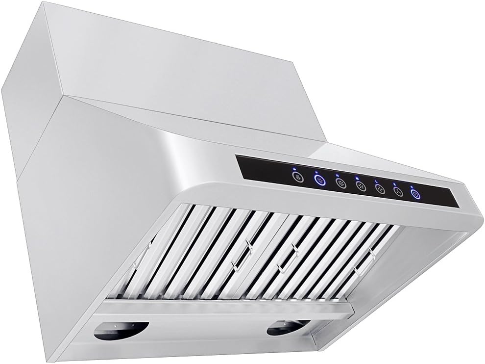 Stainless Wall Range Hood, 1000 Max CFM, 4 Speed, 30 36 42 48 54 60 inch W7555