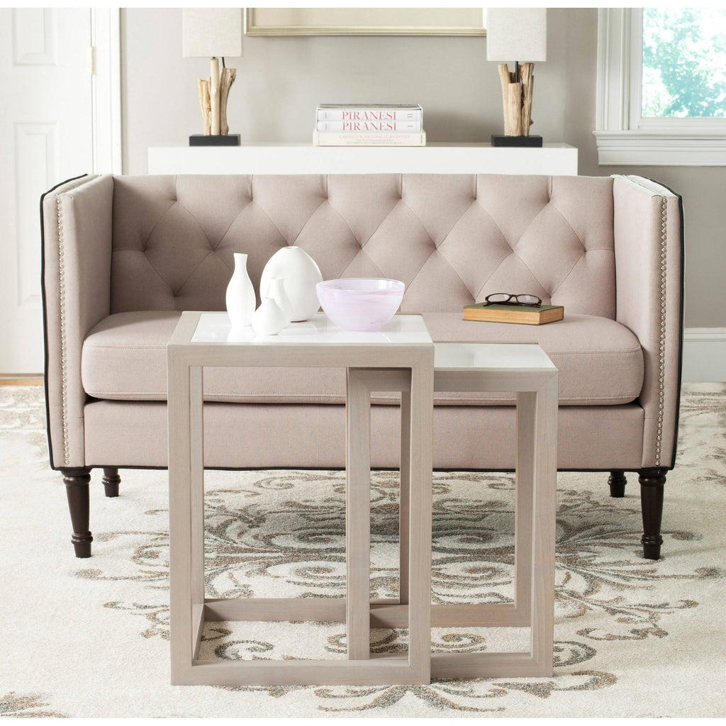 White Grey Lacquer Stacking Table G81772
