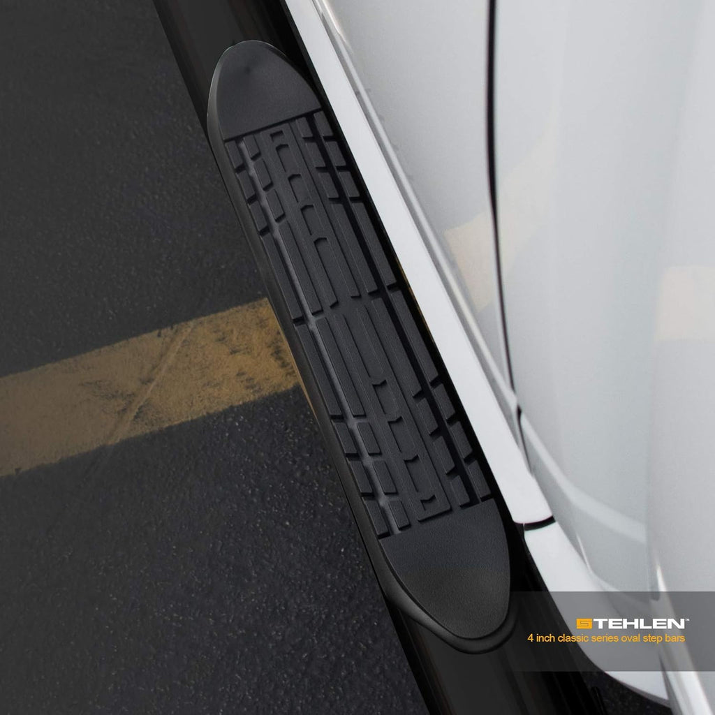 4 Oval Side Step Nerf Bars Black C7186