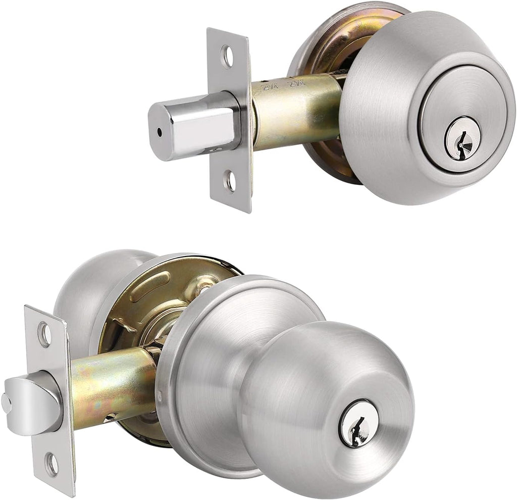 5 Pack Brushed Nickel Passage Door Handles P5080