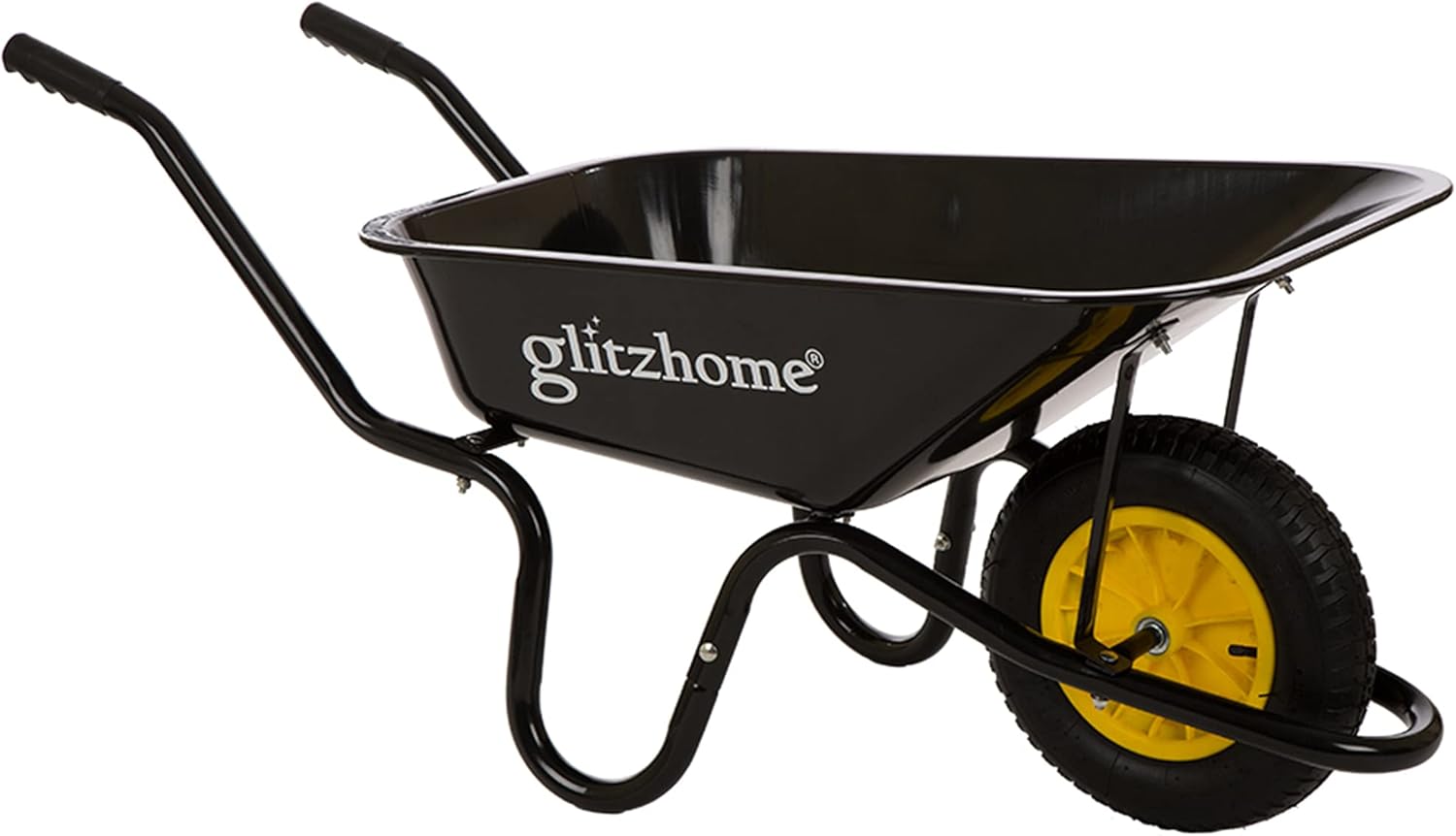 Black Steel Framed Garden Wheelbarrow Utility Dump Cart U3607