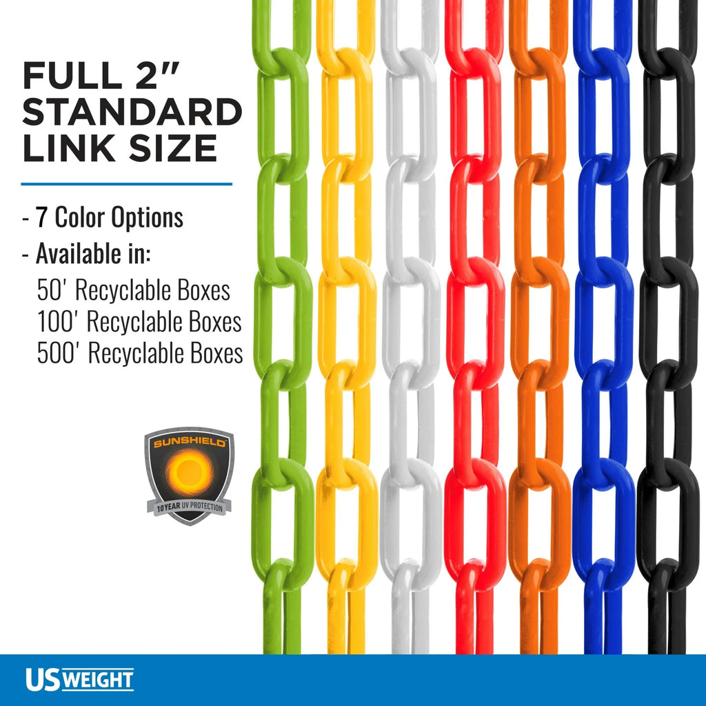 Orange 2-Inch Plastic Safety Barrier Chain C54823