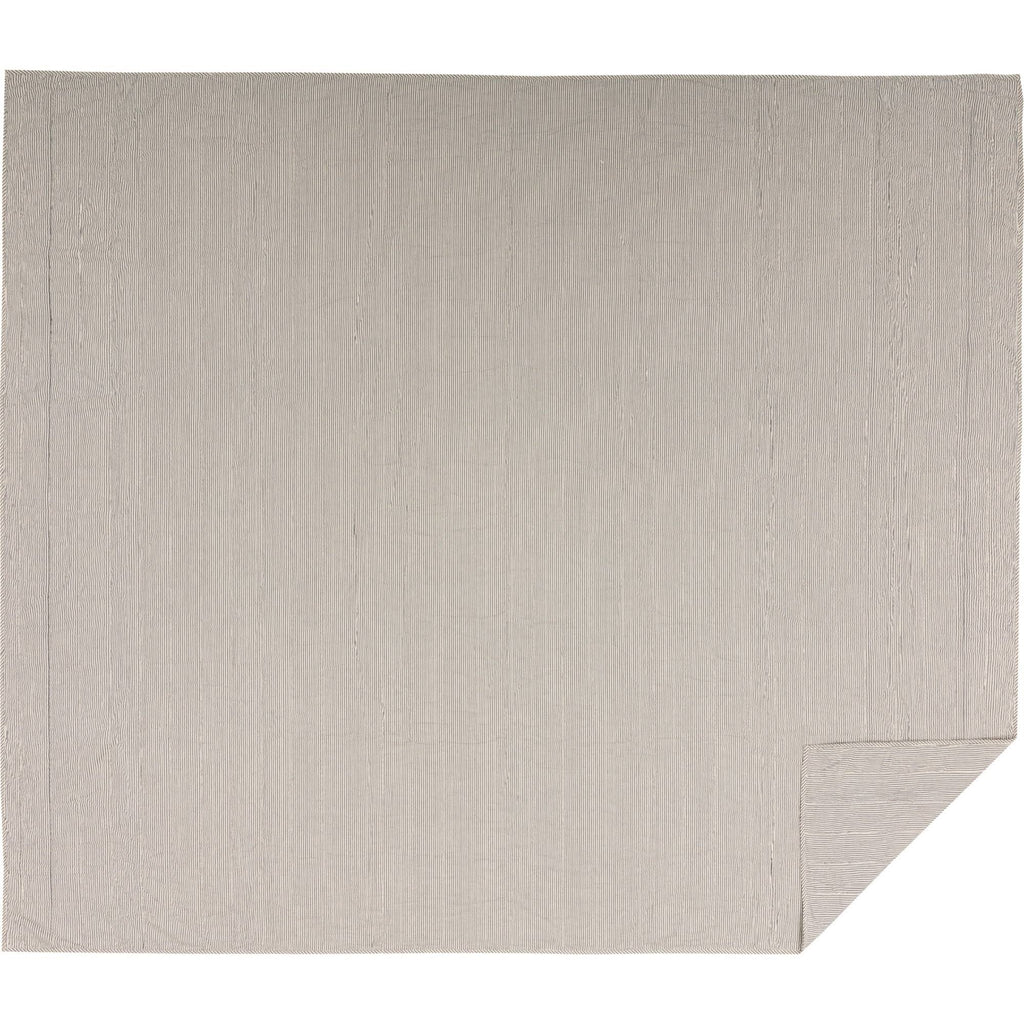 Blue Ticking Stripe King Quilt Coverlet Z242