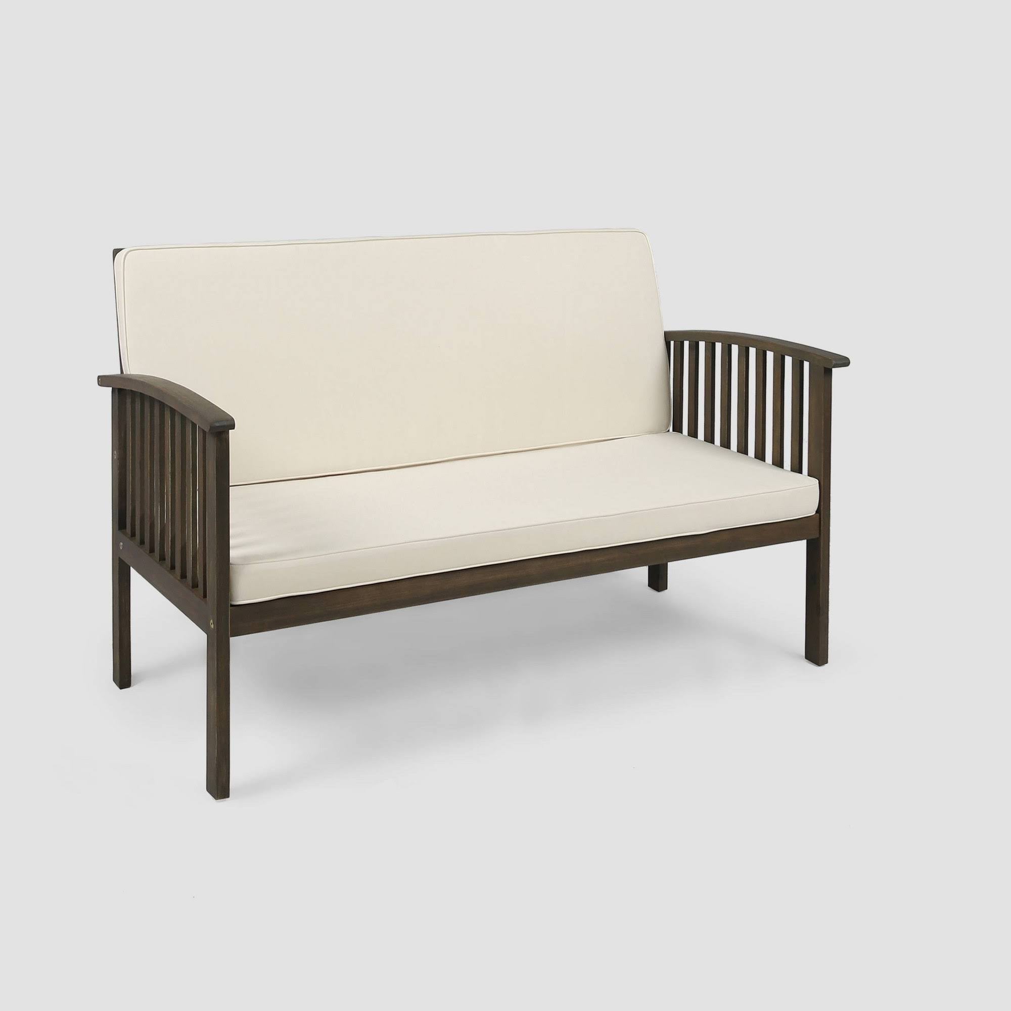 Gray Cream Acacia Wood Loveseat F793883