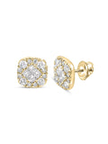 14kt Yellow Gold Princess Square Diamond Earrings V3092