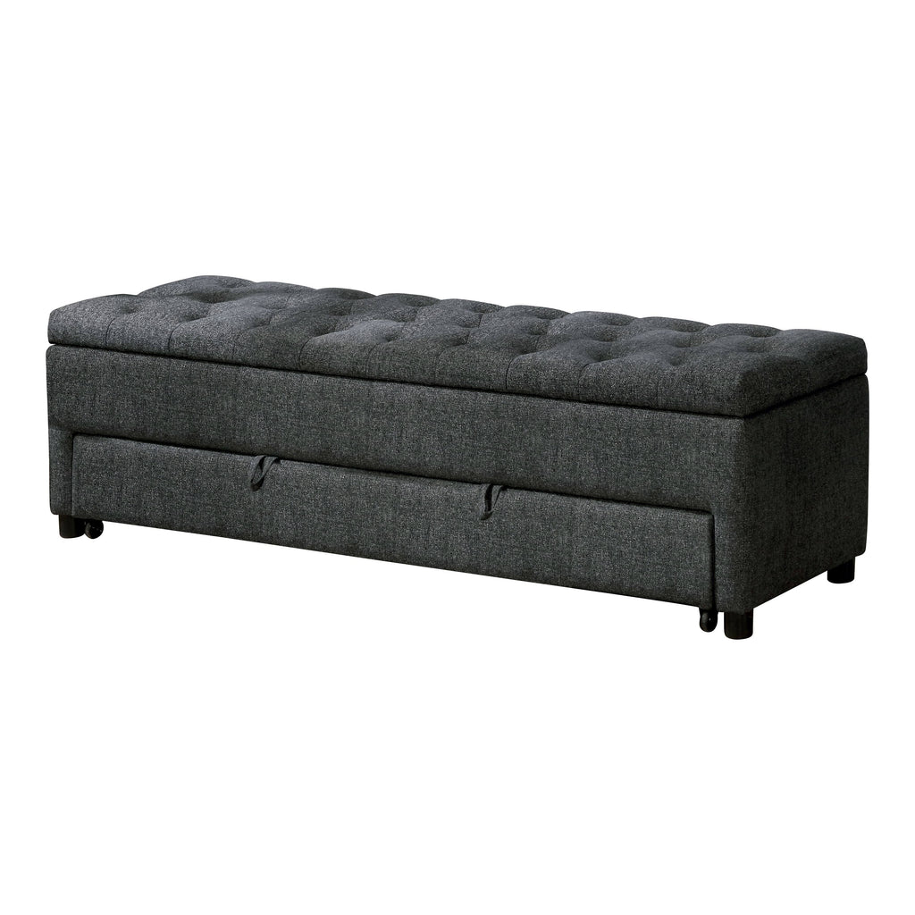 Dark Grey Tufted Storage Bench O9413