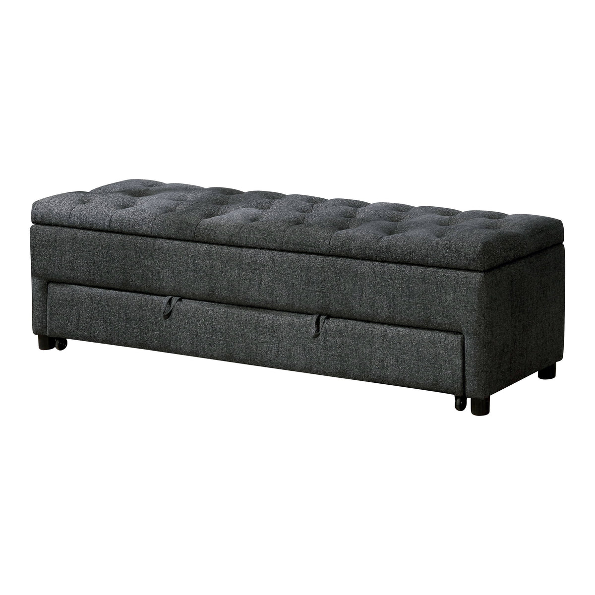 Dark Grey Tufted Storage Bench O9413