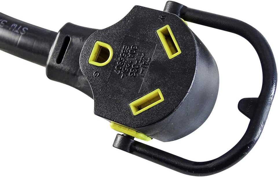 RV/Generator Dogbone Adapter 1.5ft NEMA 50 Amp Male to 30 Amp TT-30R Female Heavy Duty 10/3 STW Pigtail 4 Prongs to 3 Prongs Pack of 2 W1058