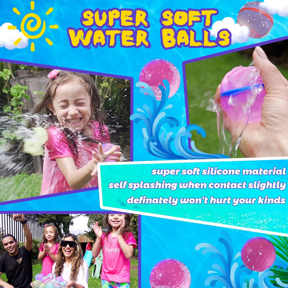 12 PCS Refillable Silicone Water Balloons T835