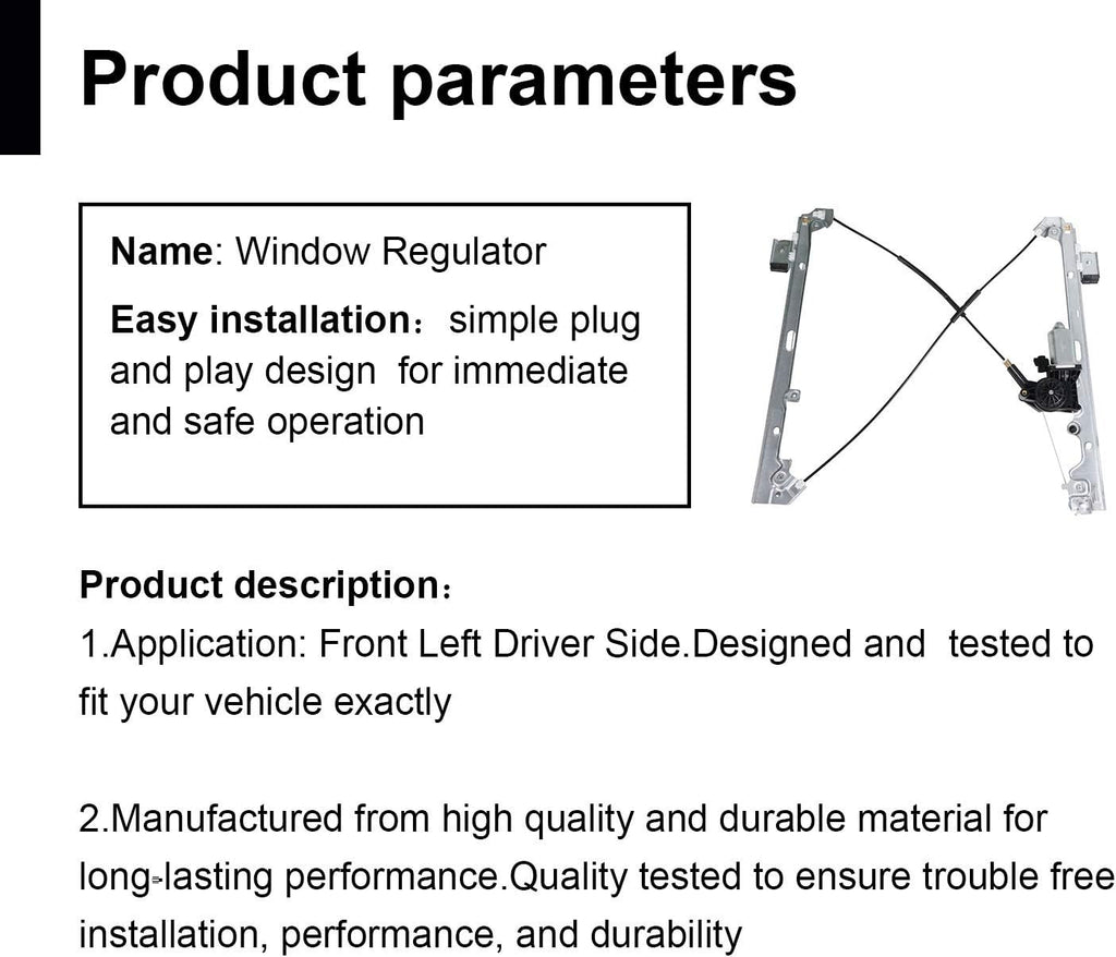 Front Passenger Side Power Window Regulator with Motor Assembly Pack of 2 O325