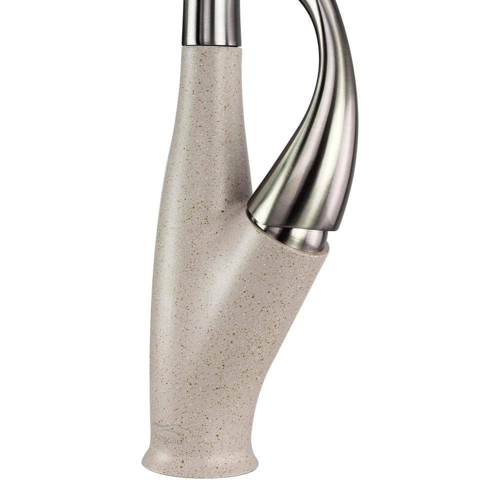 Luxe Stainless/Cafe Latte Pull-Down Kitchen Faucet Y9999