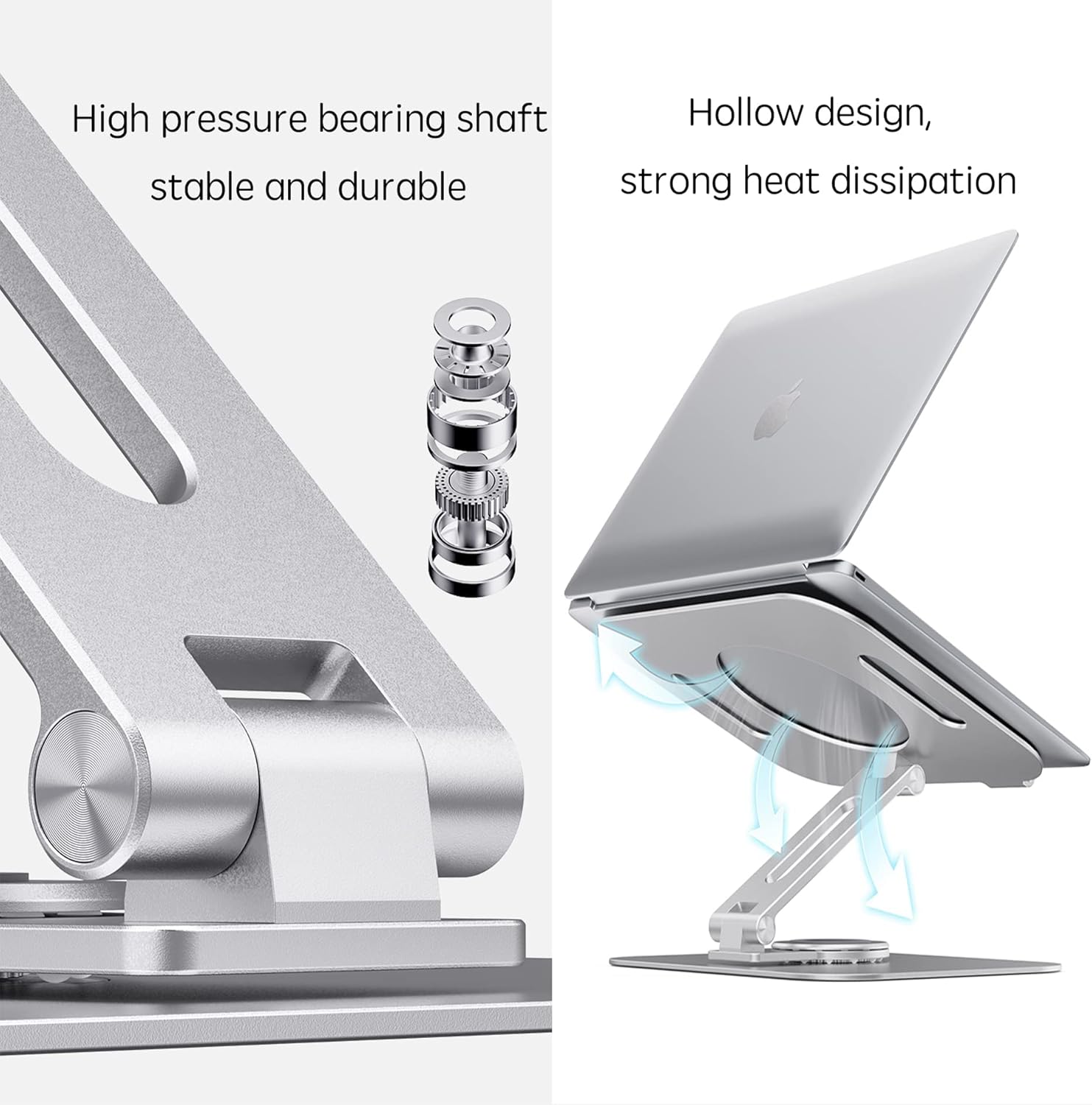 Silver Grey Aluminum Alloy Laptop Stand, Pack of 2 U87413