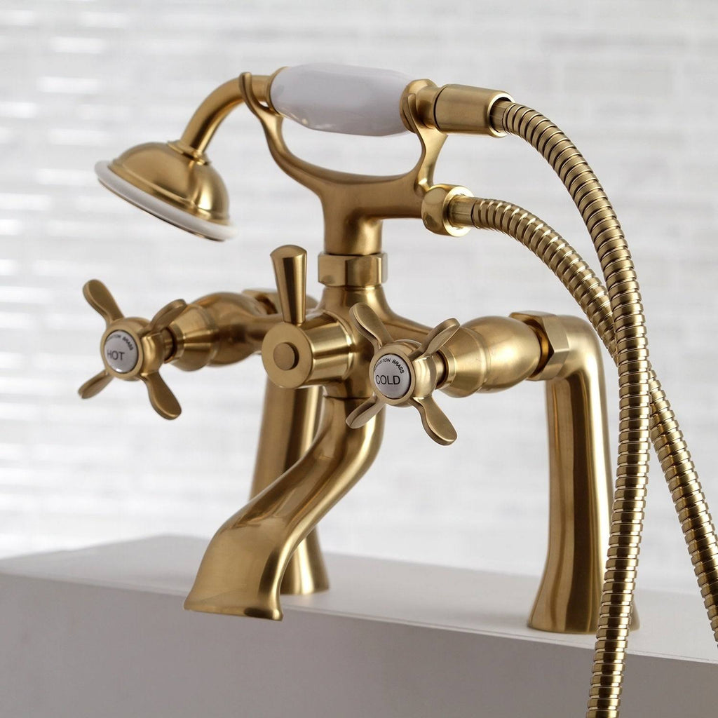 Brushed Brass Clawfoot Tub Faucet with Hand Shower M994236