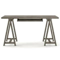 Solid Wood Desk Farmhouse Gray O646662