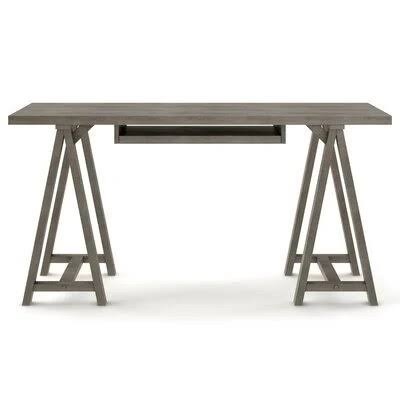 Solid Wood Desk Farmhouse Gray O646662