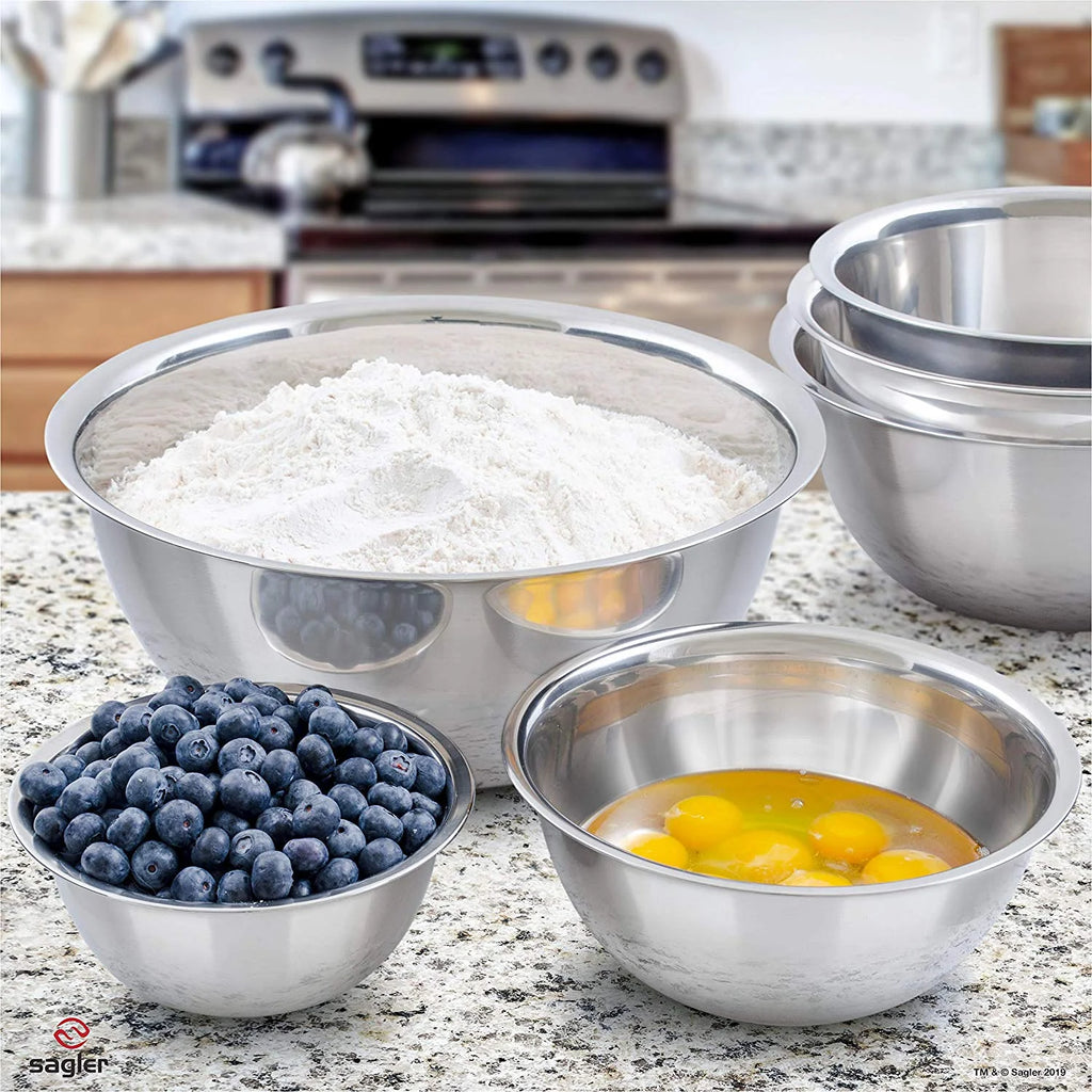 Set of 6 Stainless Steel Mixing Bowls Q854