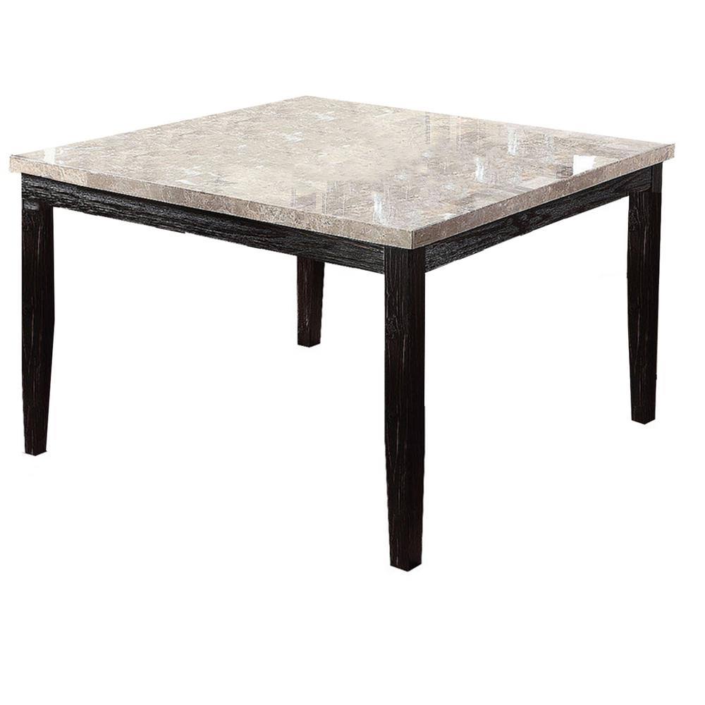 Antique Black Faux Marble Wood Counter Height Table N46242