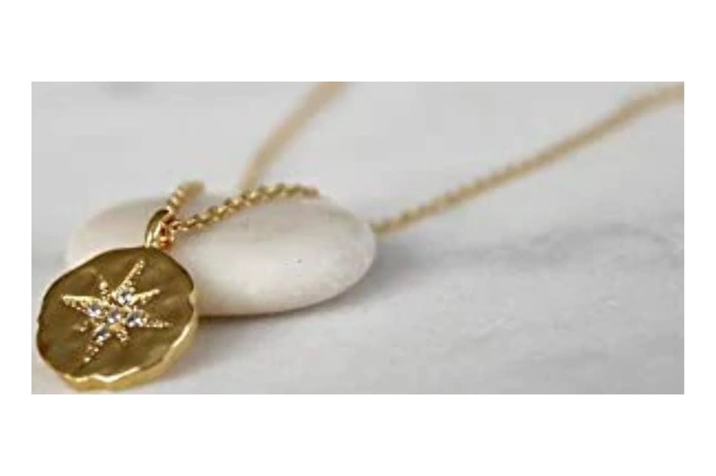 Gold Necklace Diamond Starburst Jewelry E115395