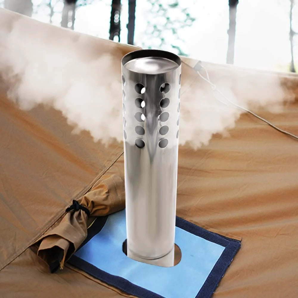 Camp Wood Stove with Chimney Pipes, Heat Resistant Glass & Gloves X570025
