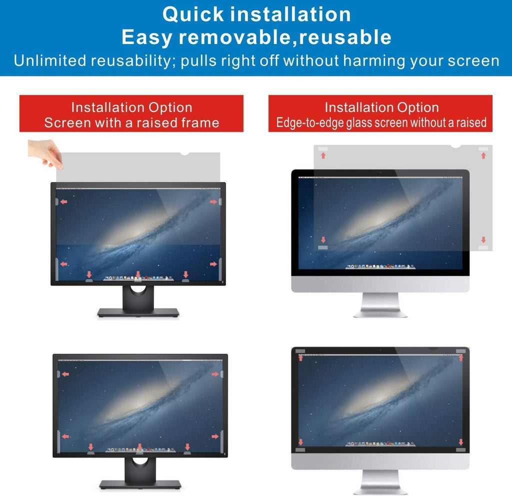 19-inch Standard 5:4 Monitor Privacy Screen Protector, Anti-Glare, Pack of 2 J213710