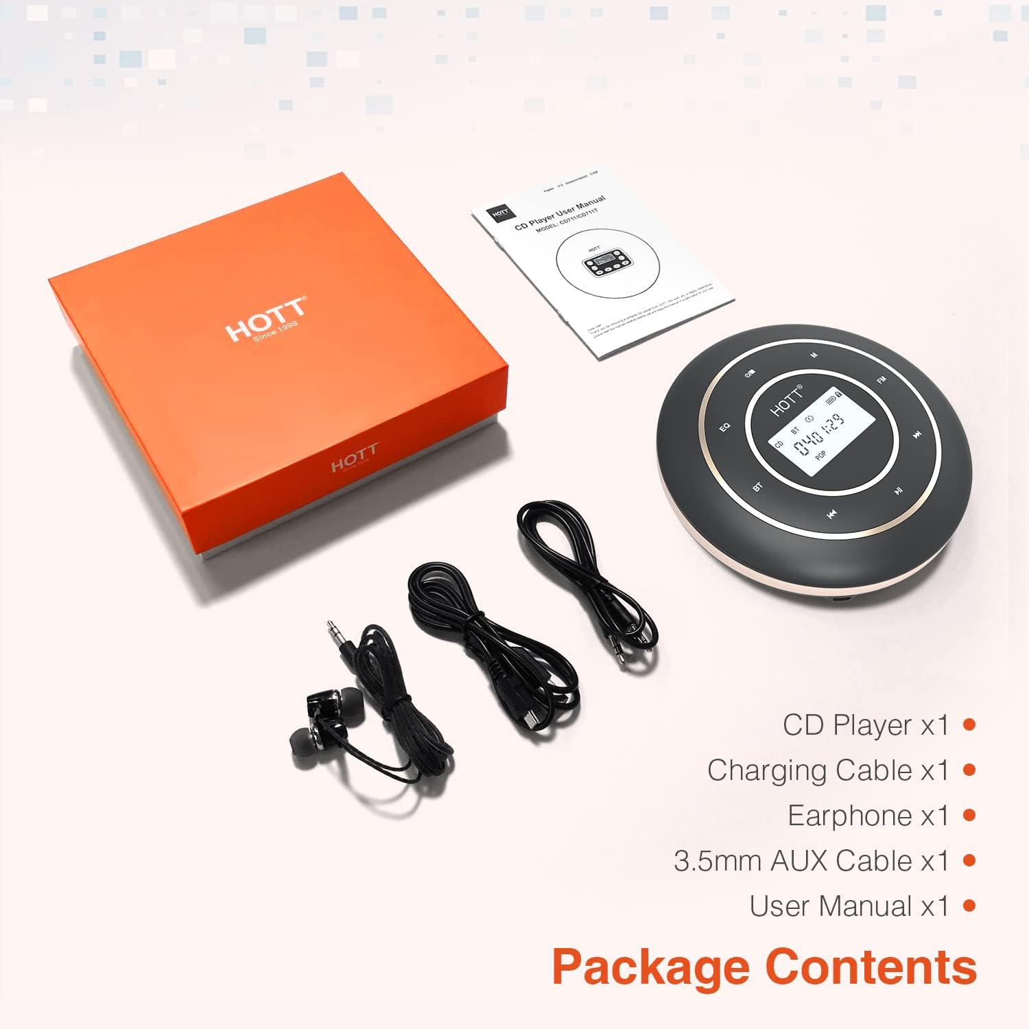 Portable CD Player with Bluetooth and FM Transmitter M722