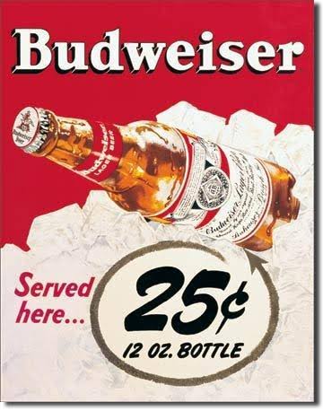 Vintage Tin Budweiser Signs L79500