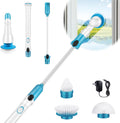 Electric Spin Scrubber, Cordless Bathroom Scrubber, Rechargeable Power Shower Floor Scrubber with 3 Replaceable Brush Heads and 1 Extension Arm, Pack of 2 M53788
