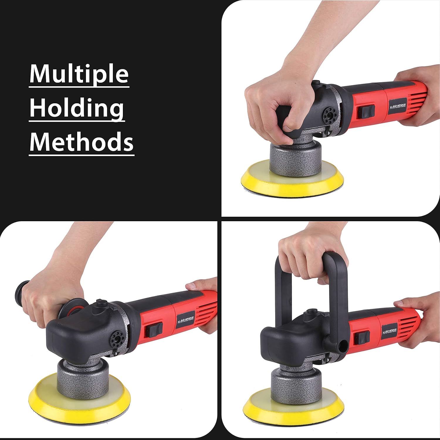 6-Inch Dual Action Random Orbital Polisher with Two Detachable Handles L30114