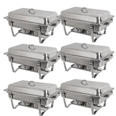 8 Quart Stainless Steel Chafing Dish Set, Pack of 6 E300308