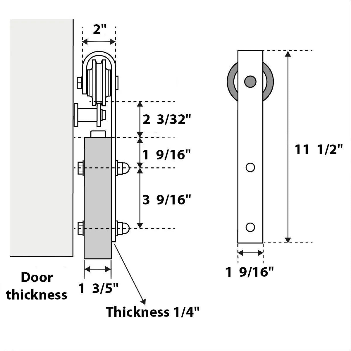 Matte Black Clear Glass Double Barn Door 36 x 80 inches M519145