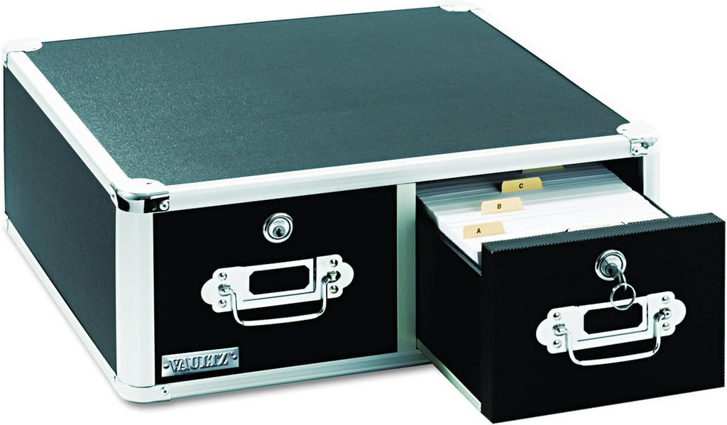Black 4 x 6 Double Drawer Index Card Cabinet O53843
