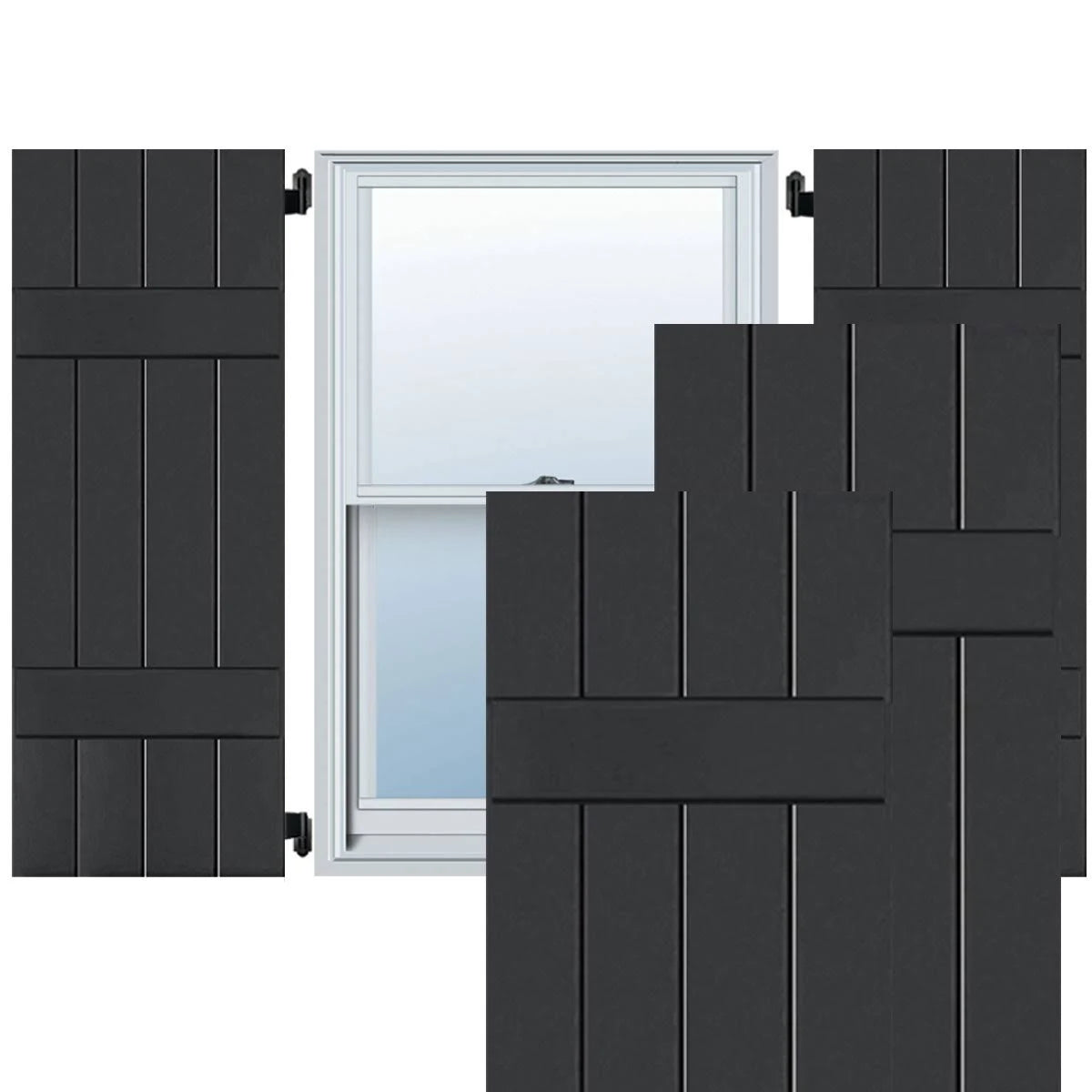 Black Pine Board and Batten Shutters Pair R841242