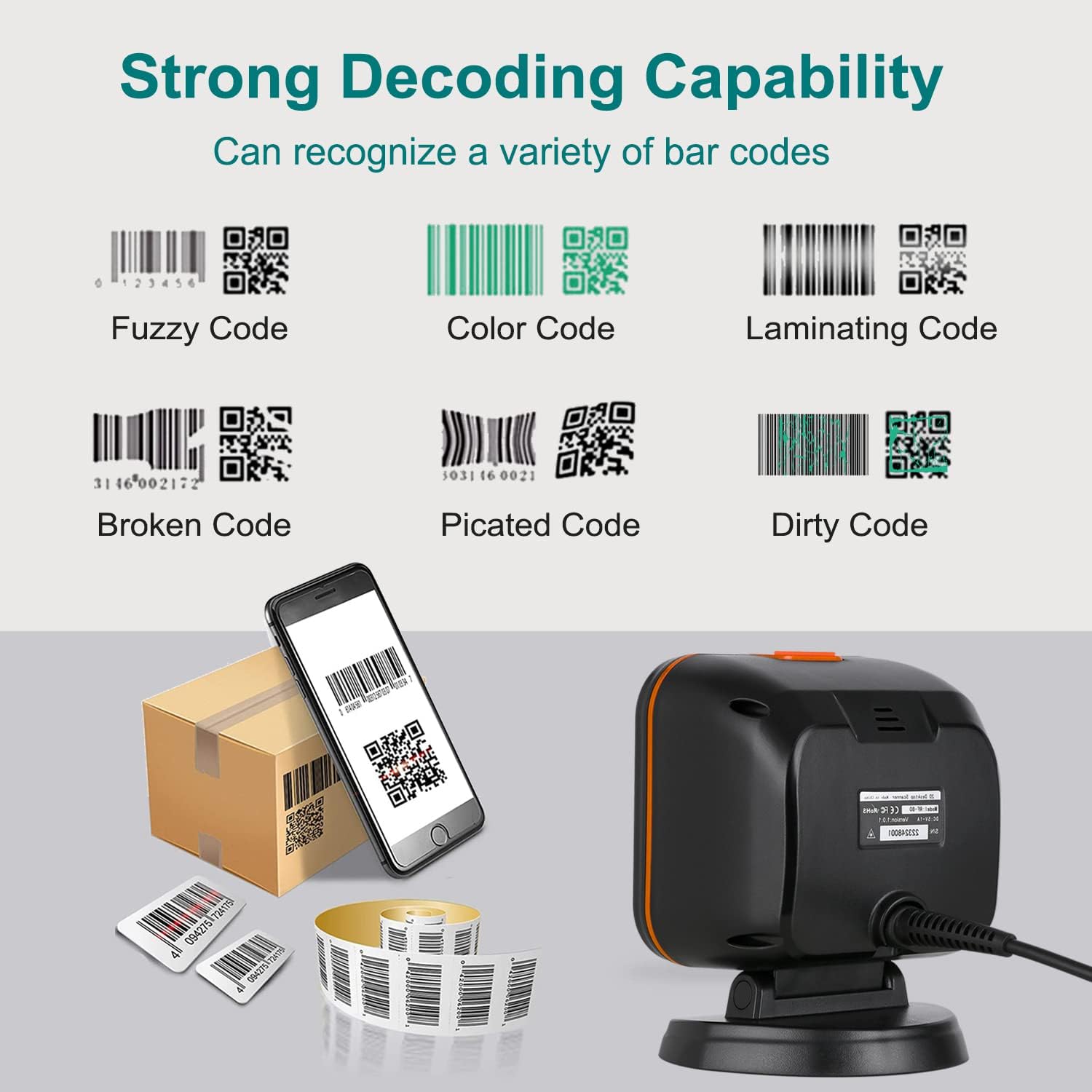 USB Wired Omnidirectional Barcode Scanner B5784