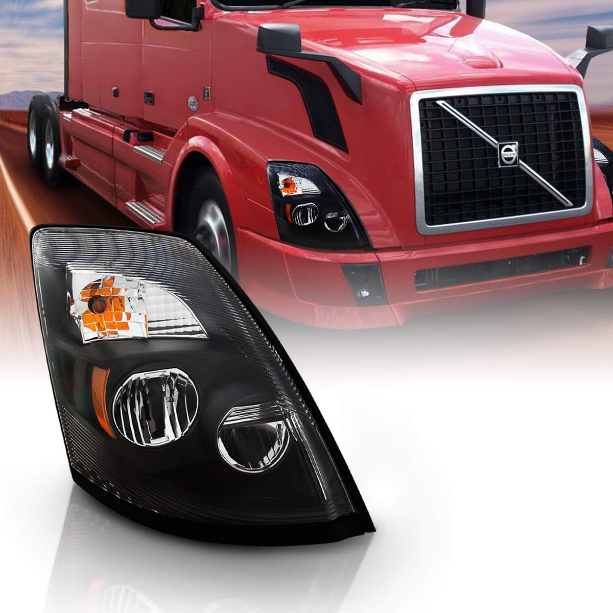 Chrome LED High Low Beam Replacement Headlights M17254
