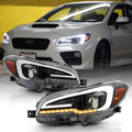 Black Housing LED Tube Projector Headlights Pair I892072