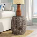 Silver Gray Patina Drum End Table H8356