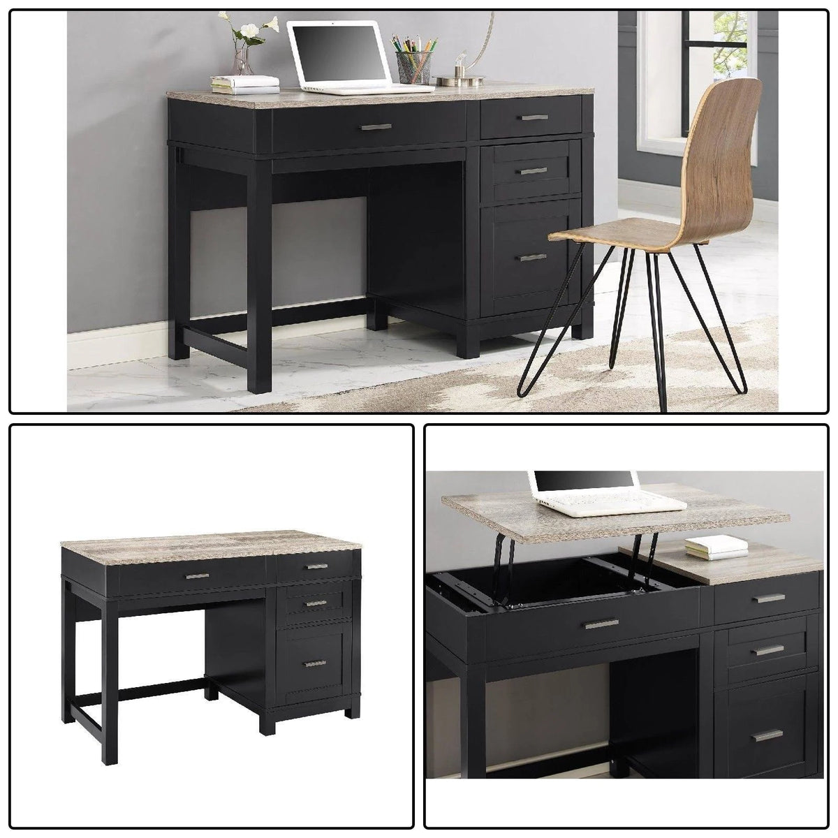 Lift-Top Desk Black E6619