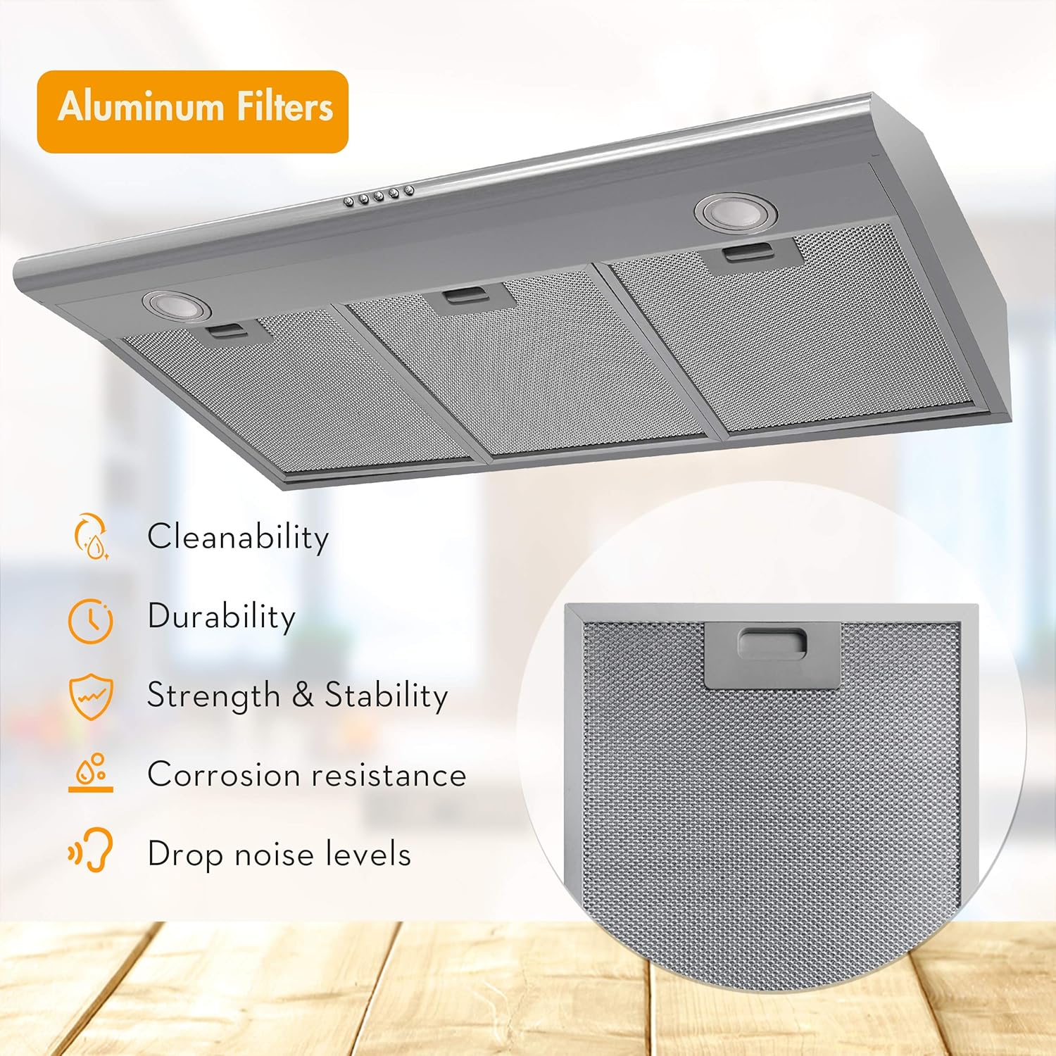36 Inch Ducted/Ductless Under Cabinet Range Hood with LED Light X50852
