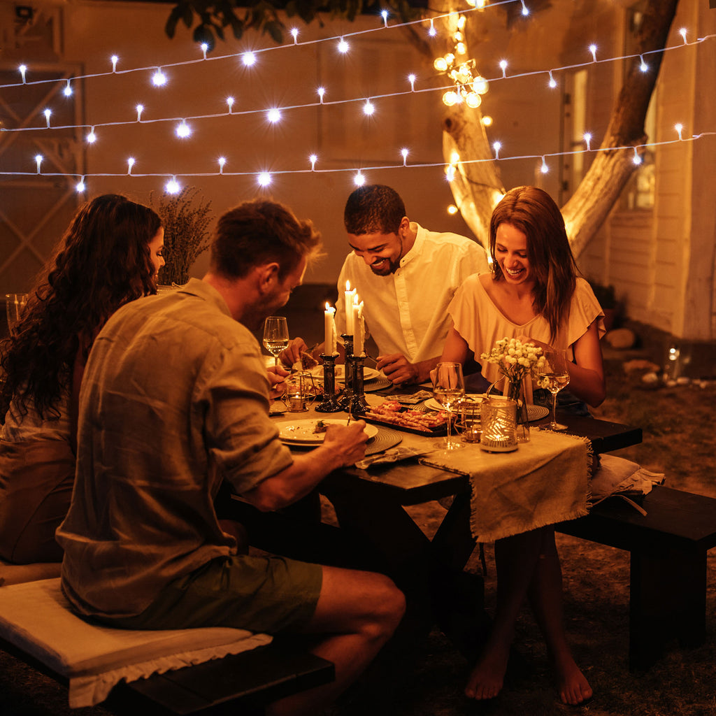 96 LED Cold White Solar String Light for Patio Umbrella D2955