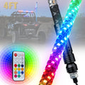 4FT Spiral RGB LED Whip Light with RF Remote Control L8143