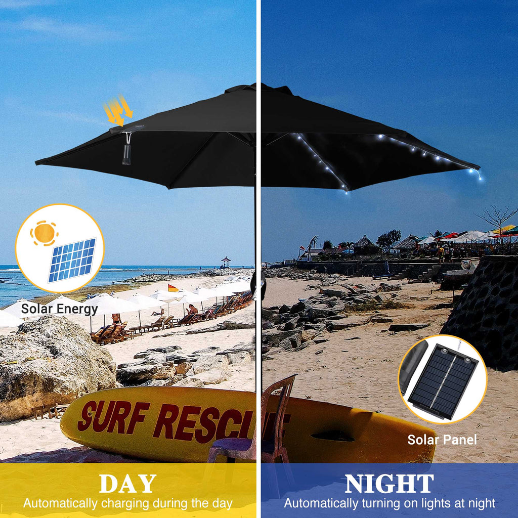 96 LED Cold White Solar String Light for Patio Umbrella D2955