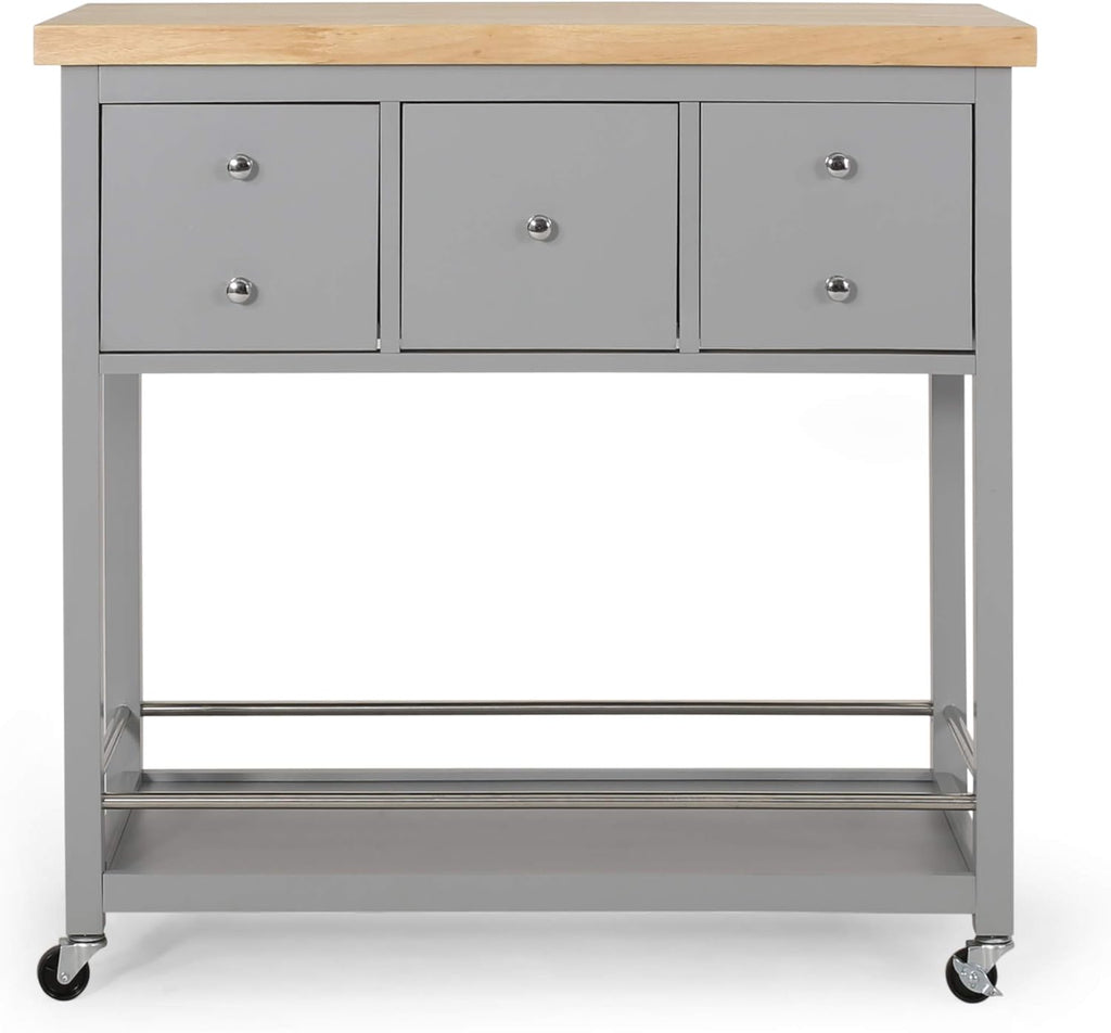 Natural White Kitchen Cart Z656755