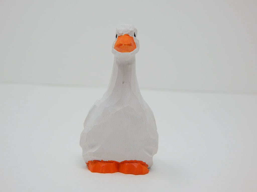 White Goose Handmade Wood Carved Figurine Collectible C5373