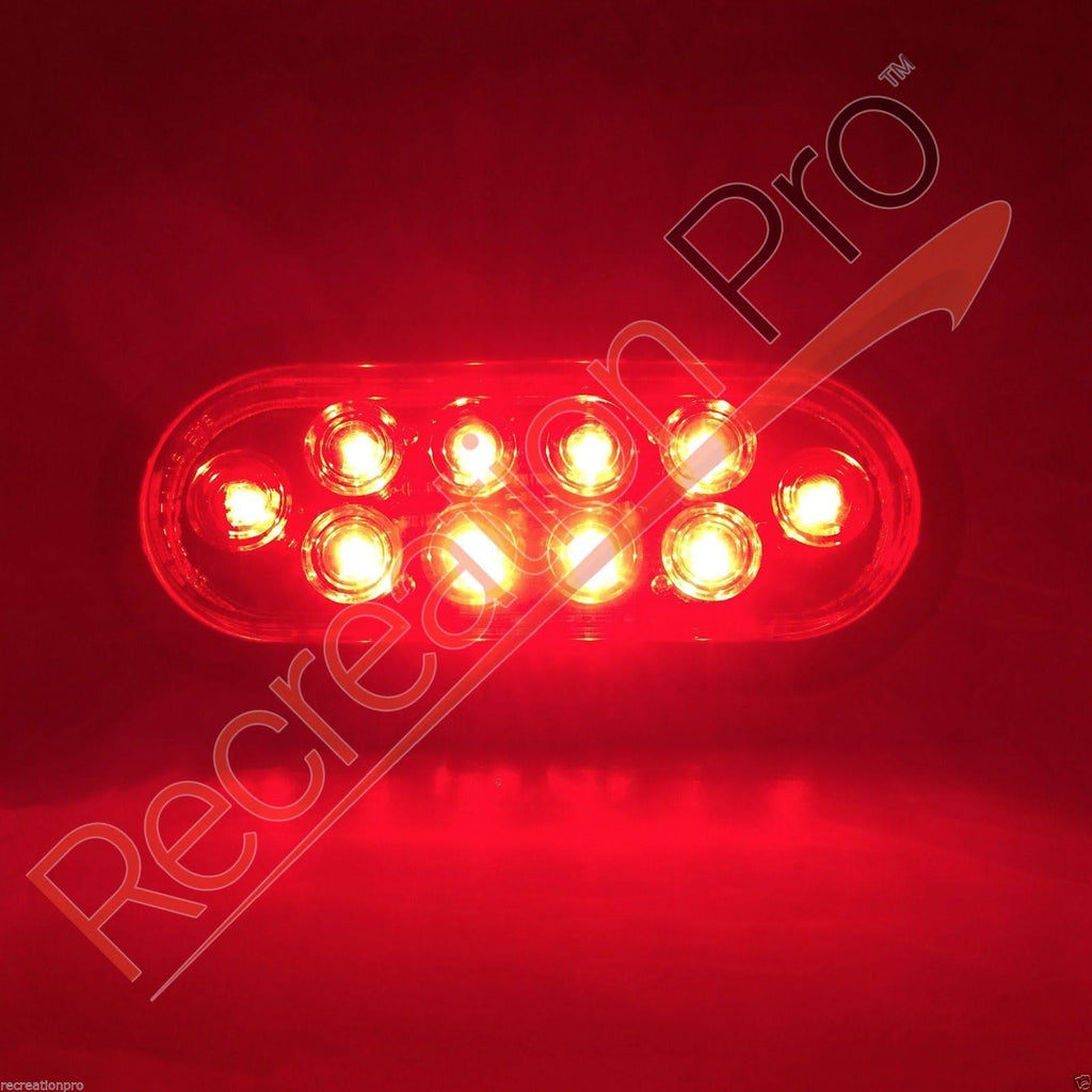 12 New LED Sealed Red 6x22 Oval Stop Turn Tail Lights K223808