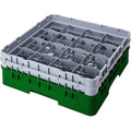 16 Compartment Full Size Glass Rack with 2 Extenders, Sherwood Green U470968