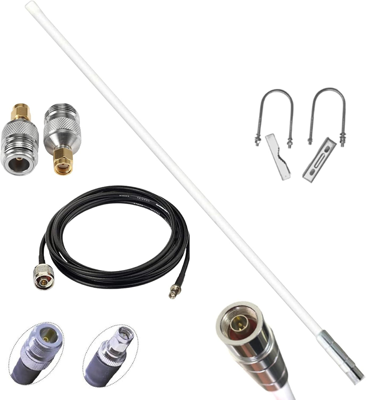 8dBi Fiber-Glass Omnidirectional Antenna with 5foot SLMR-400 Wire V264