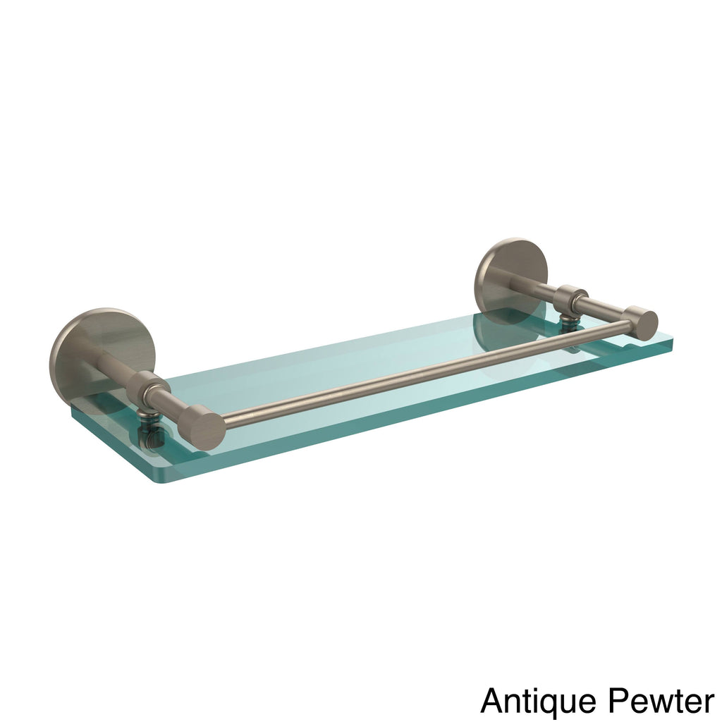 16 inch Tempered Glass Shelf with Gallery Rail, Oil Rubbed Bronze O934